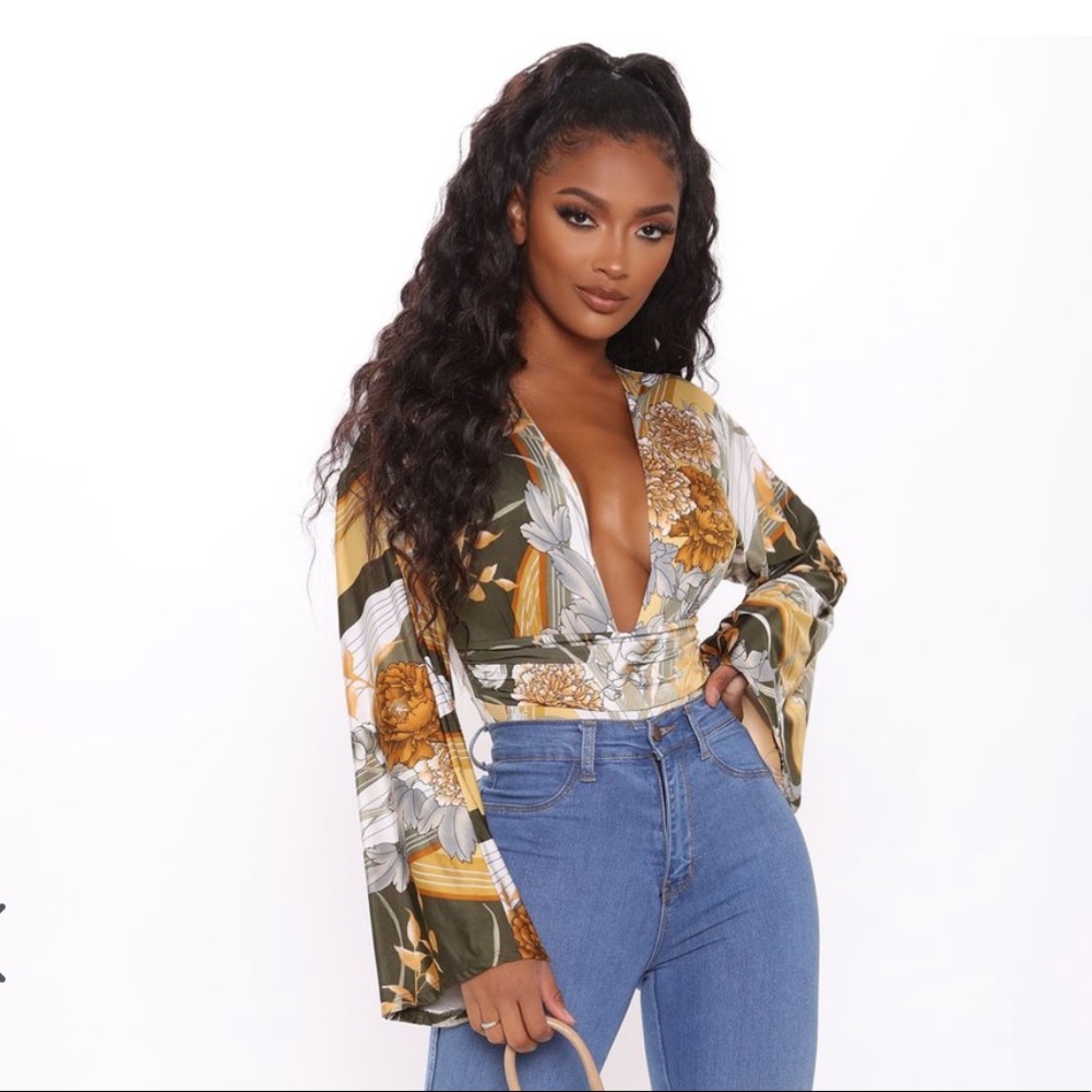 Long bell sleeve bodysuit